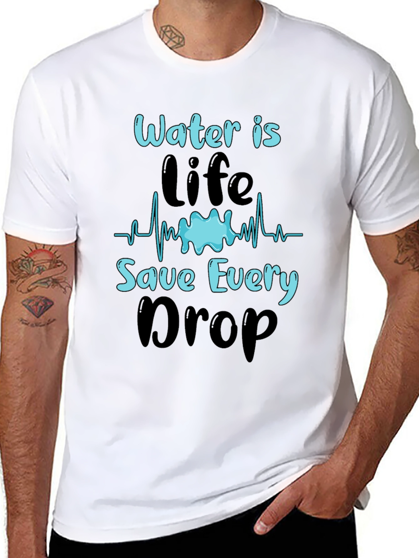 Water is Life T-Shirt Save Every Drop Graphic Tee