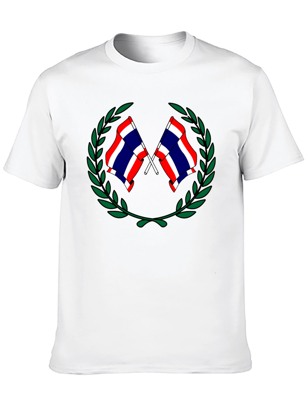 Thailand Flag T-Shirt - Black Crew Neck