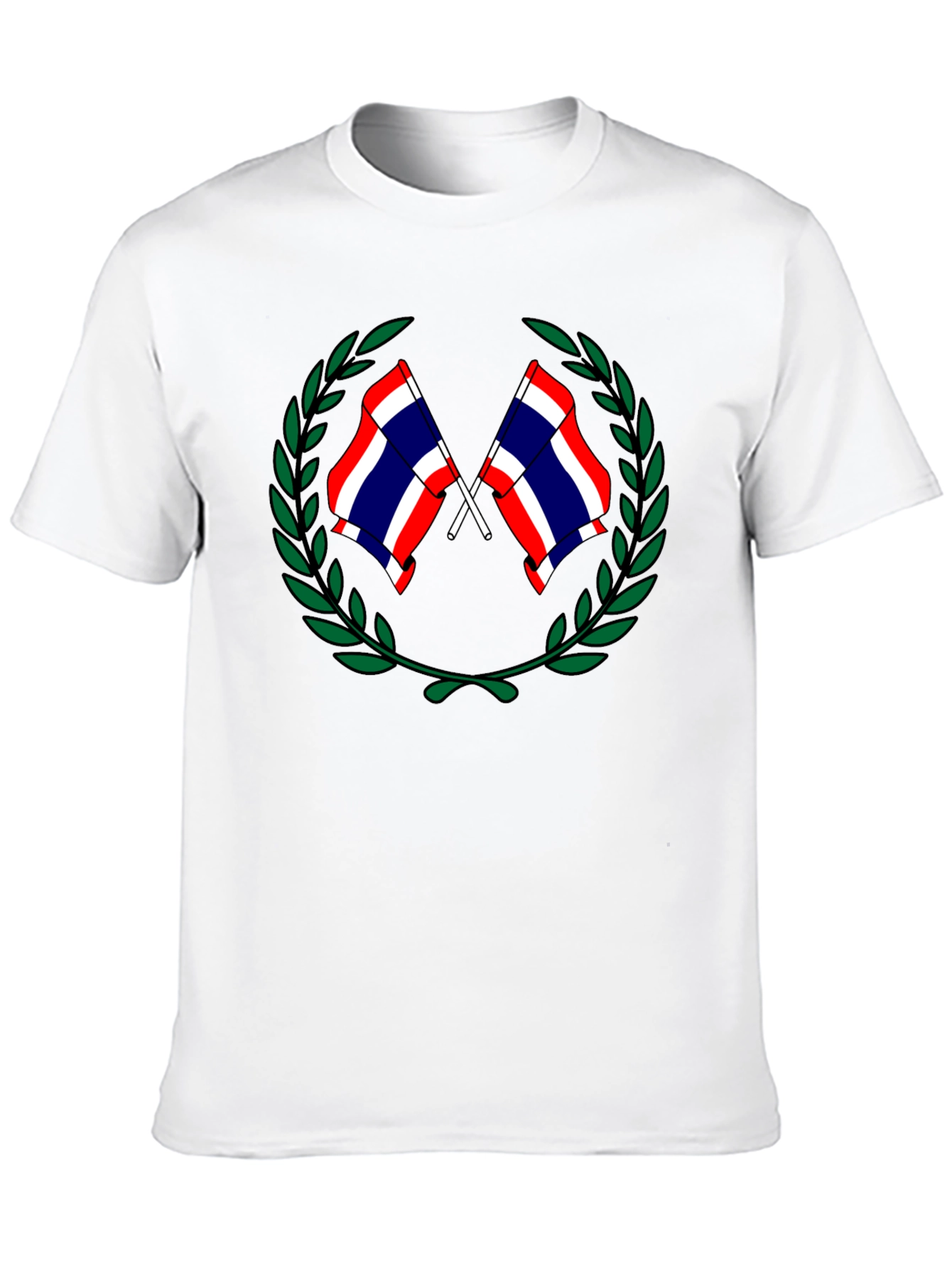 Thailand Flag T-Shirt - Black Crew Neck