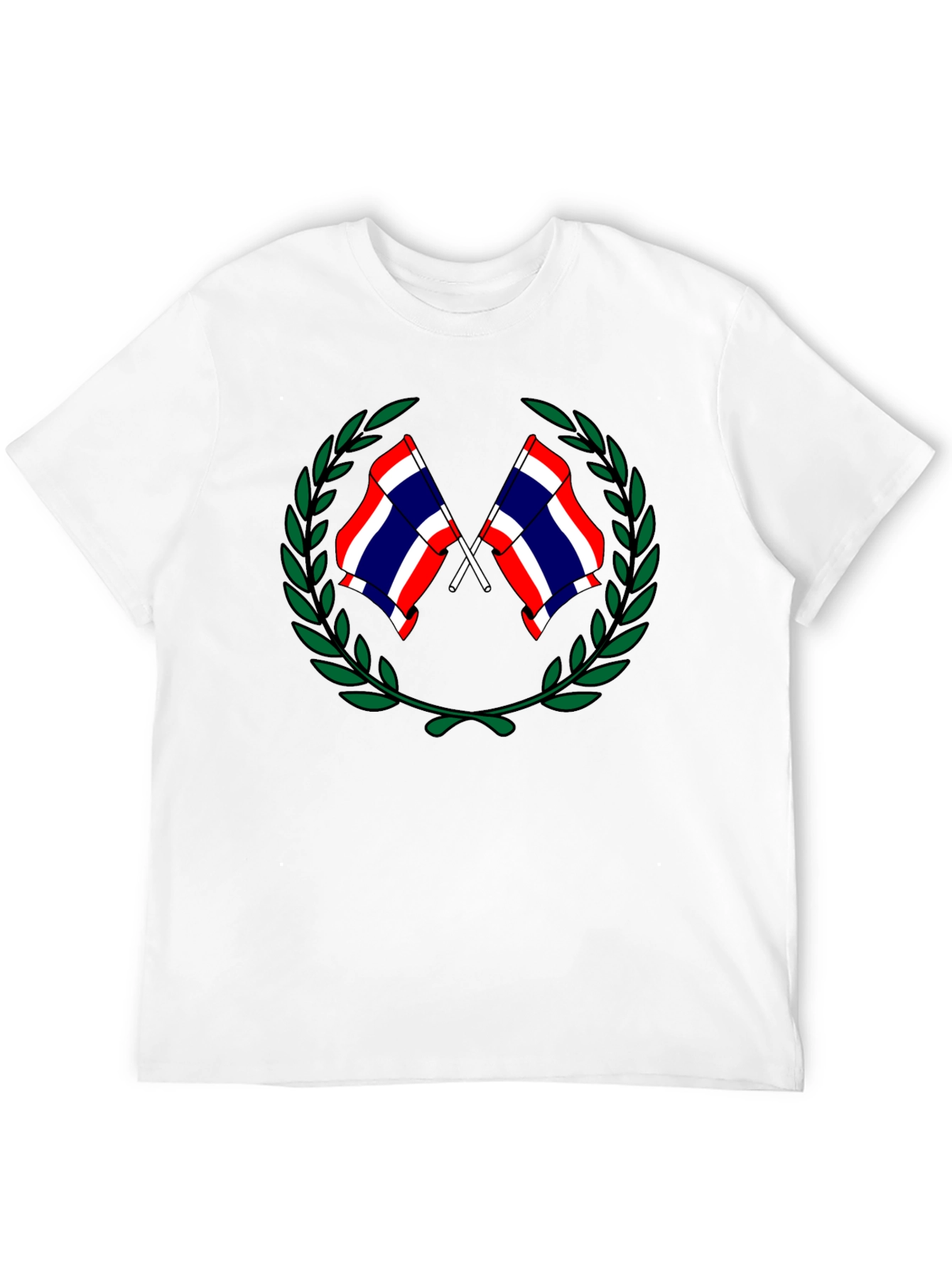 Thailand Flag T-Shirt - Black Crew Neck
