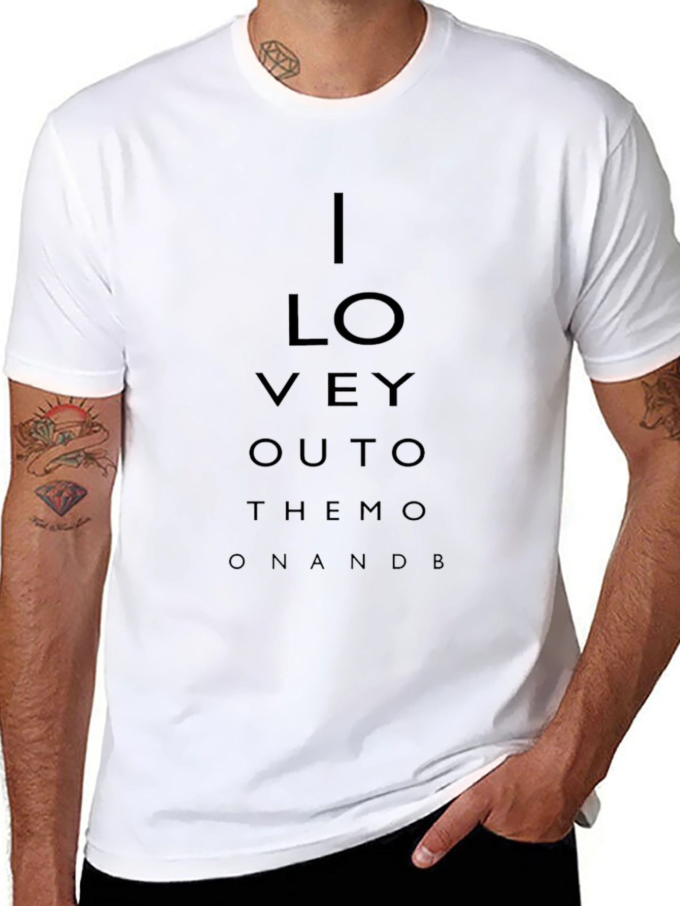 Eye Chart I Love You T-Shirt - Black