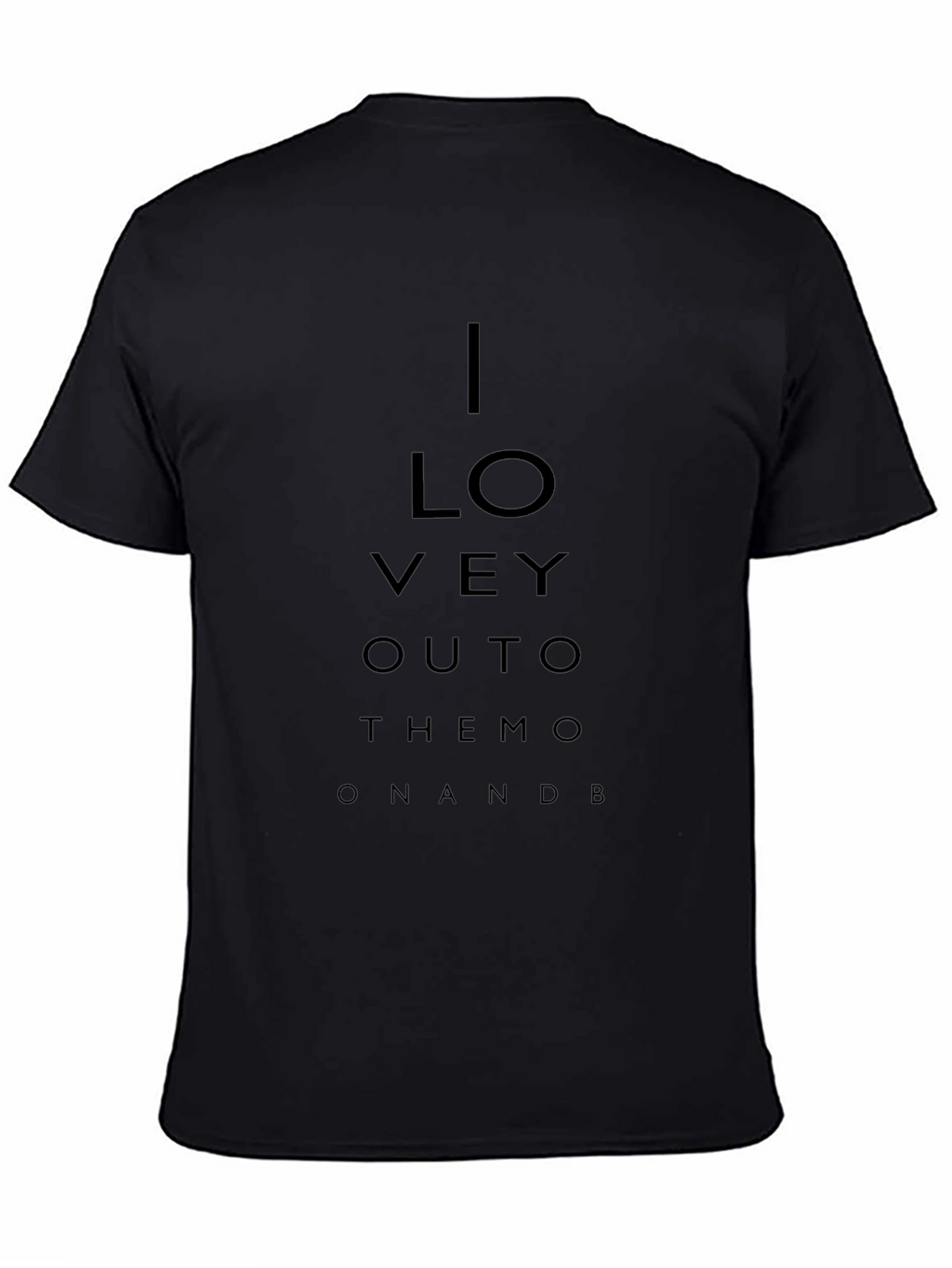 Eye Chart I Love You T-Shirt - Black