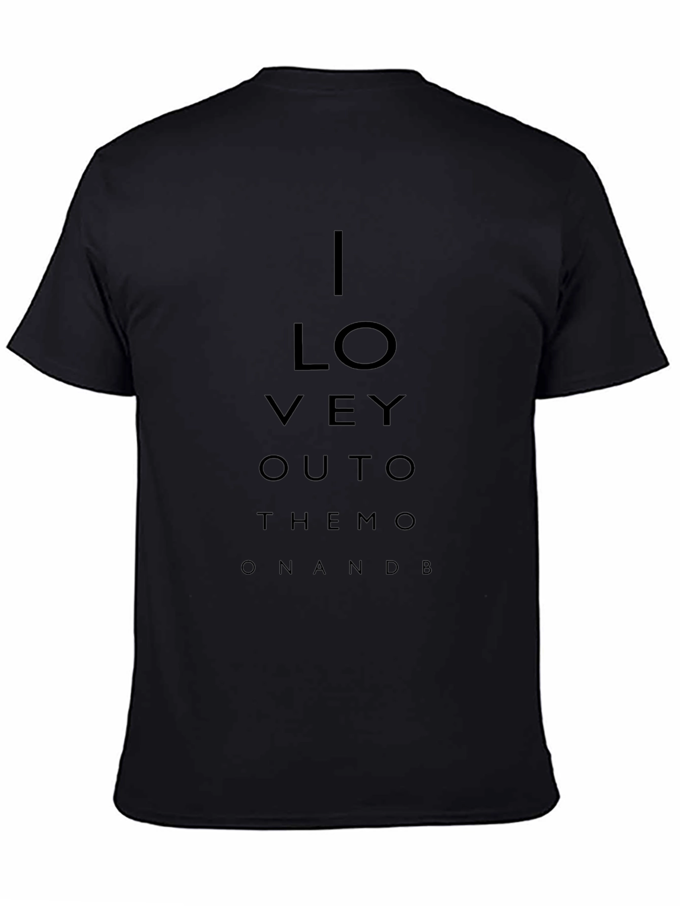 Eye Chart I Love You T-Shirt - Black
