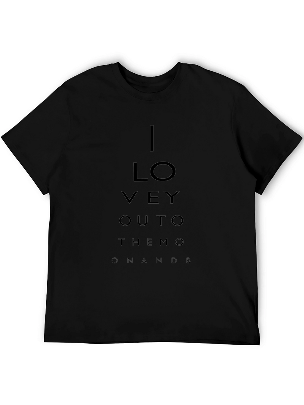 Eye Chart I Love You T-Shirt - Black