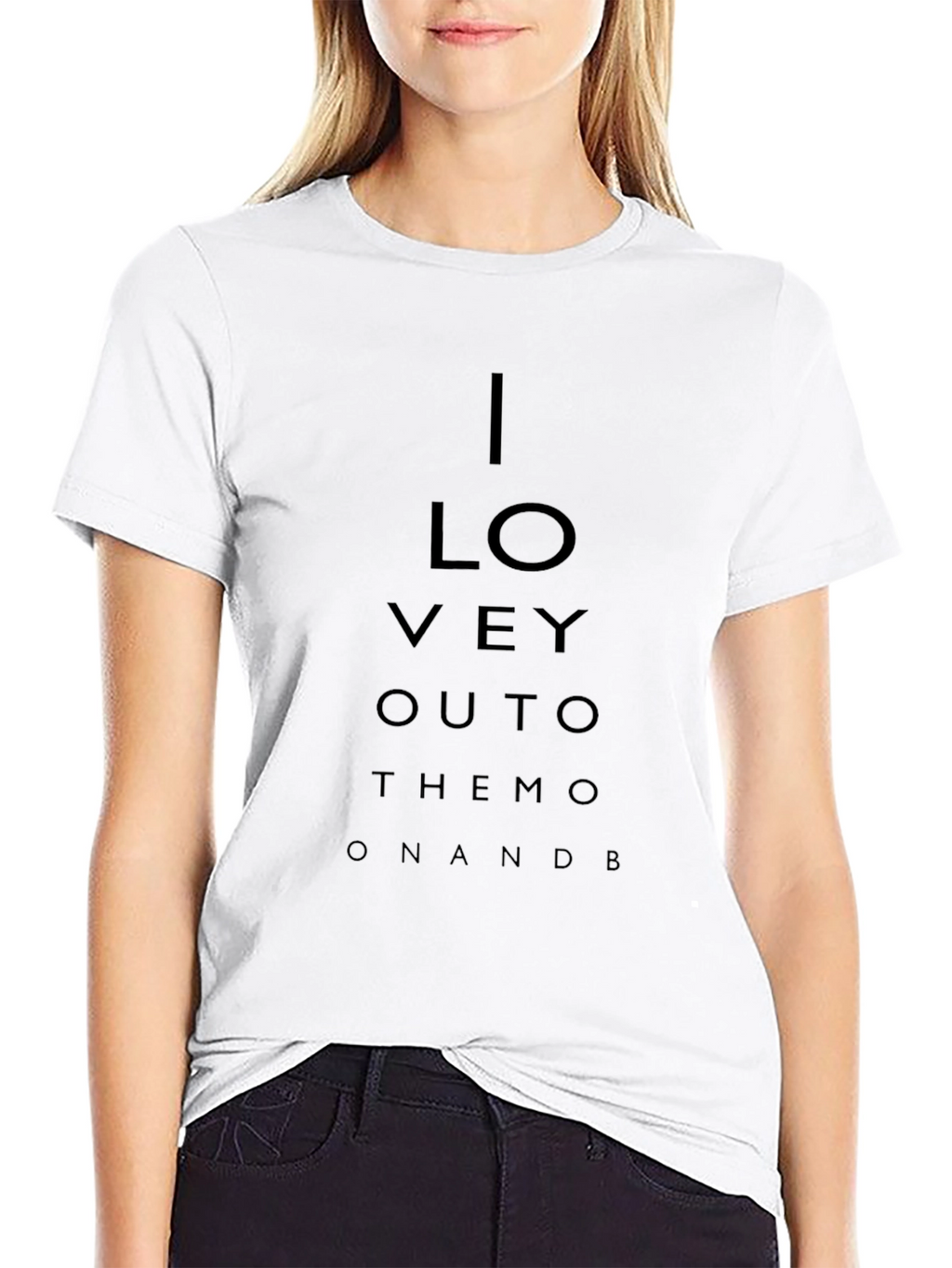 Eye Chart I Love You T-Shirt - Black