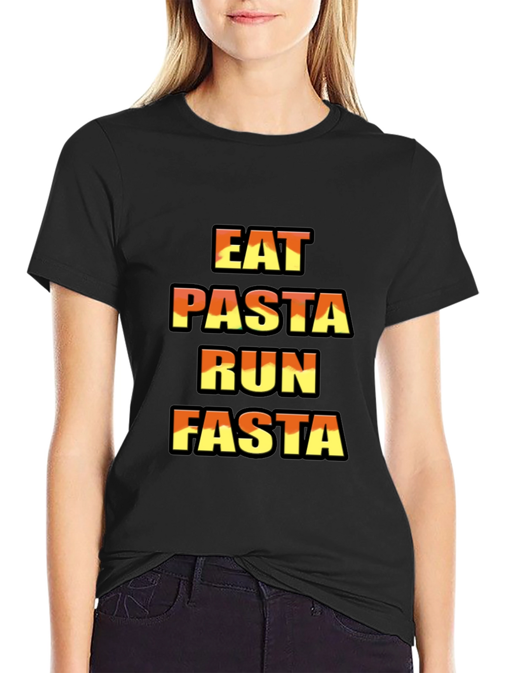 Eat Pasta Run Fasta Graphic T-Shirt