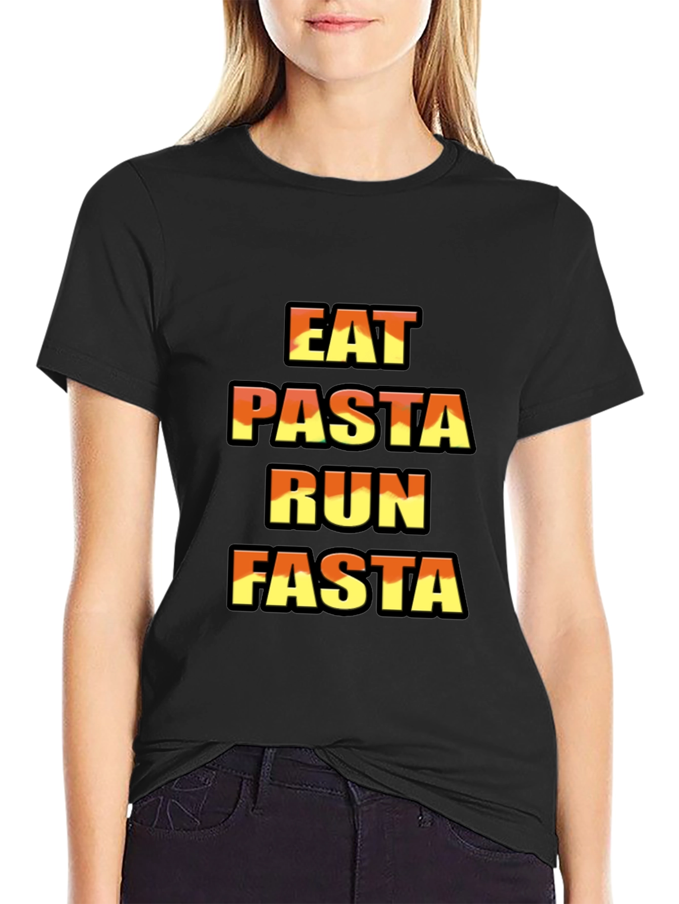 Eat Pasta Run Fasta Graphic T-Shirt