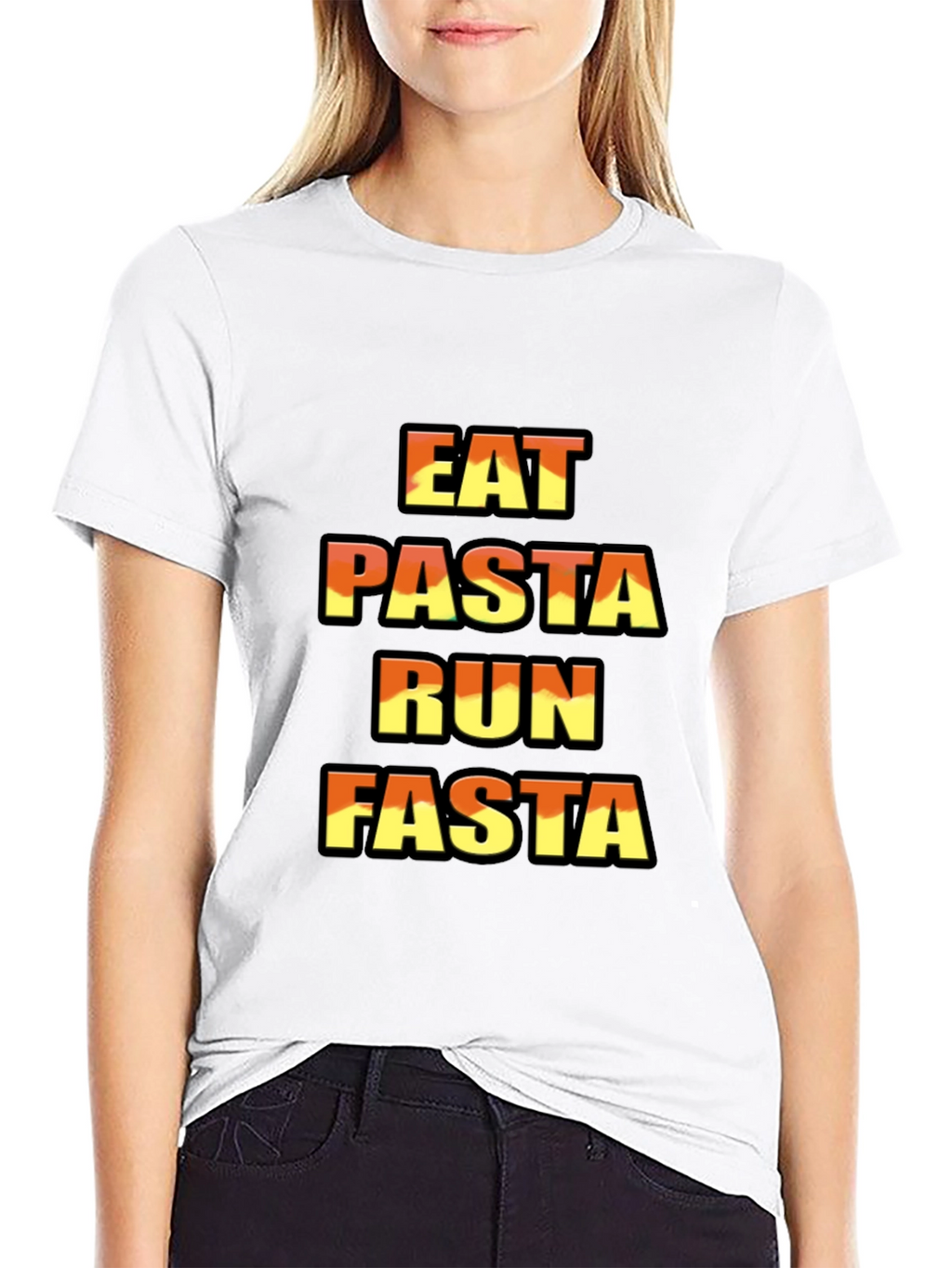 Eat Pasta Run Fasta Graphic T-Shirt