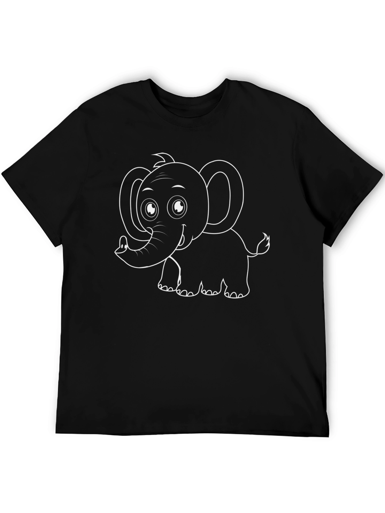Cute Elephant Graphic T-Shirt - Unisex Black Tee