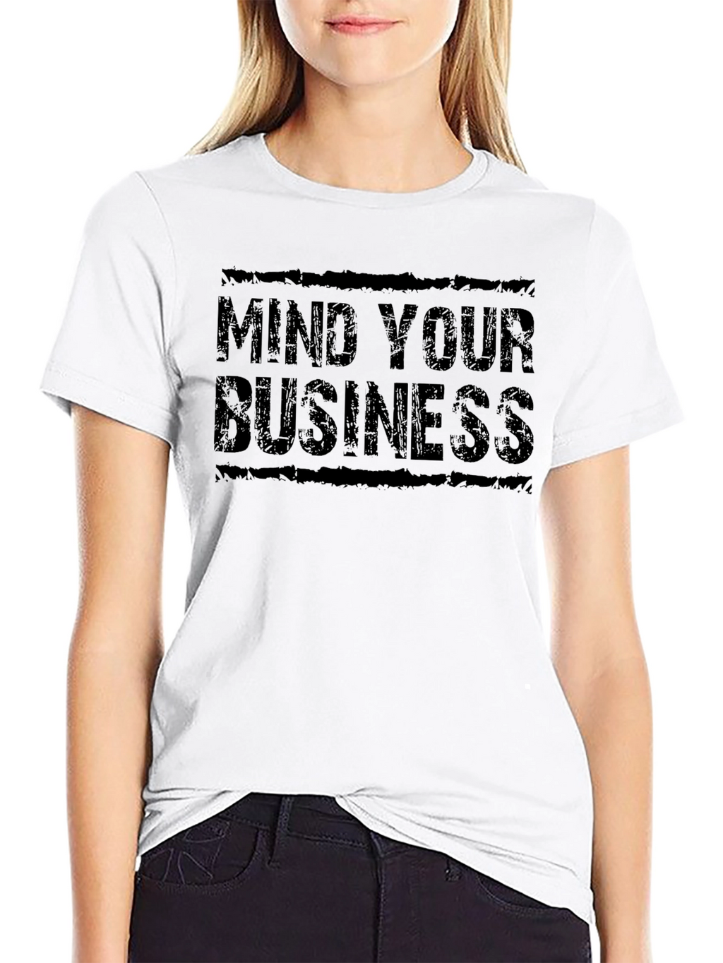 Mind Your Business Black Graphic T-Shirt