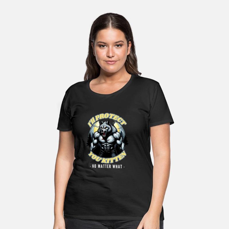 Alpha Wolf Graphic Tee I'll Protect You Kitten