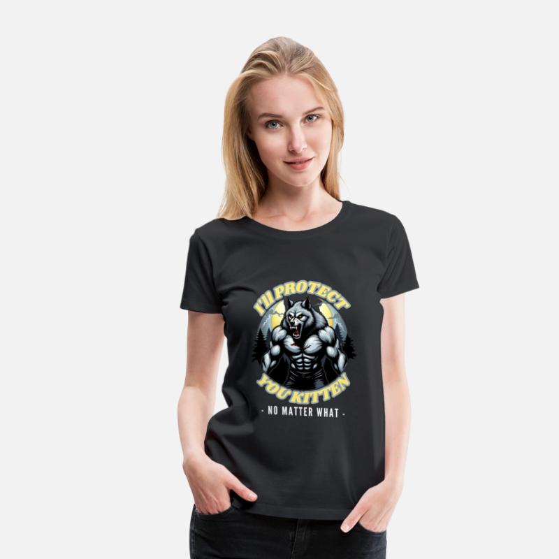 Alpha Wolf Graphic Tee I'll Protect You Kitten