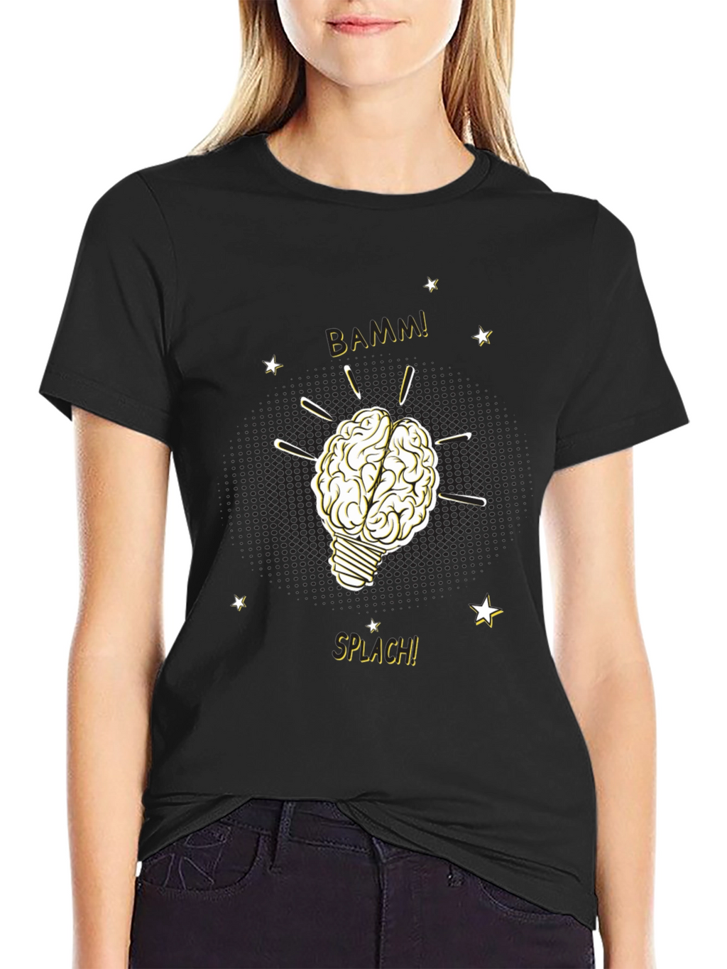 Brainy Idea T-Shirt - Light Bulb Brain BAMM!