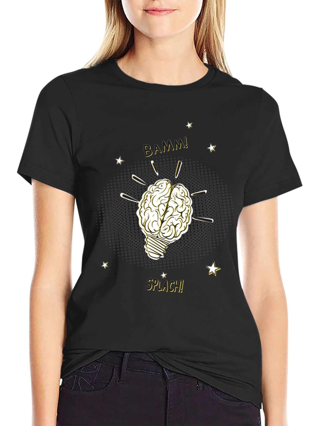 Brainy Idea T-Shirt - Light Bulb Brain BAMM!