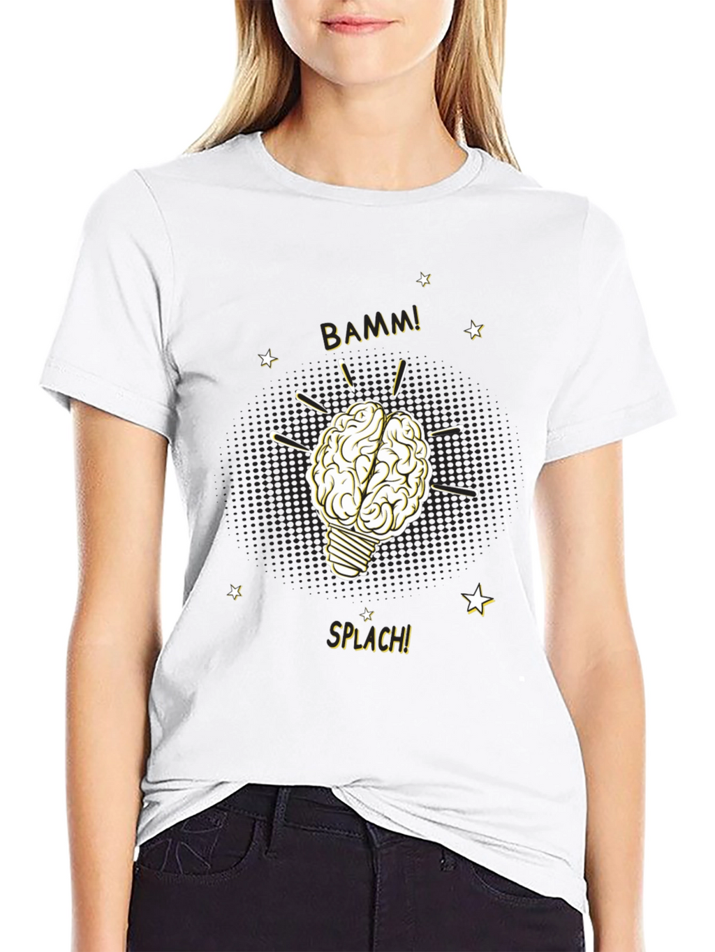 Brainy Idea T-Shirt - Light Bulb Brain BAMM!