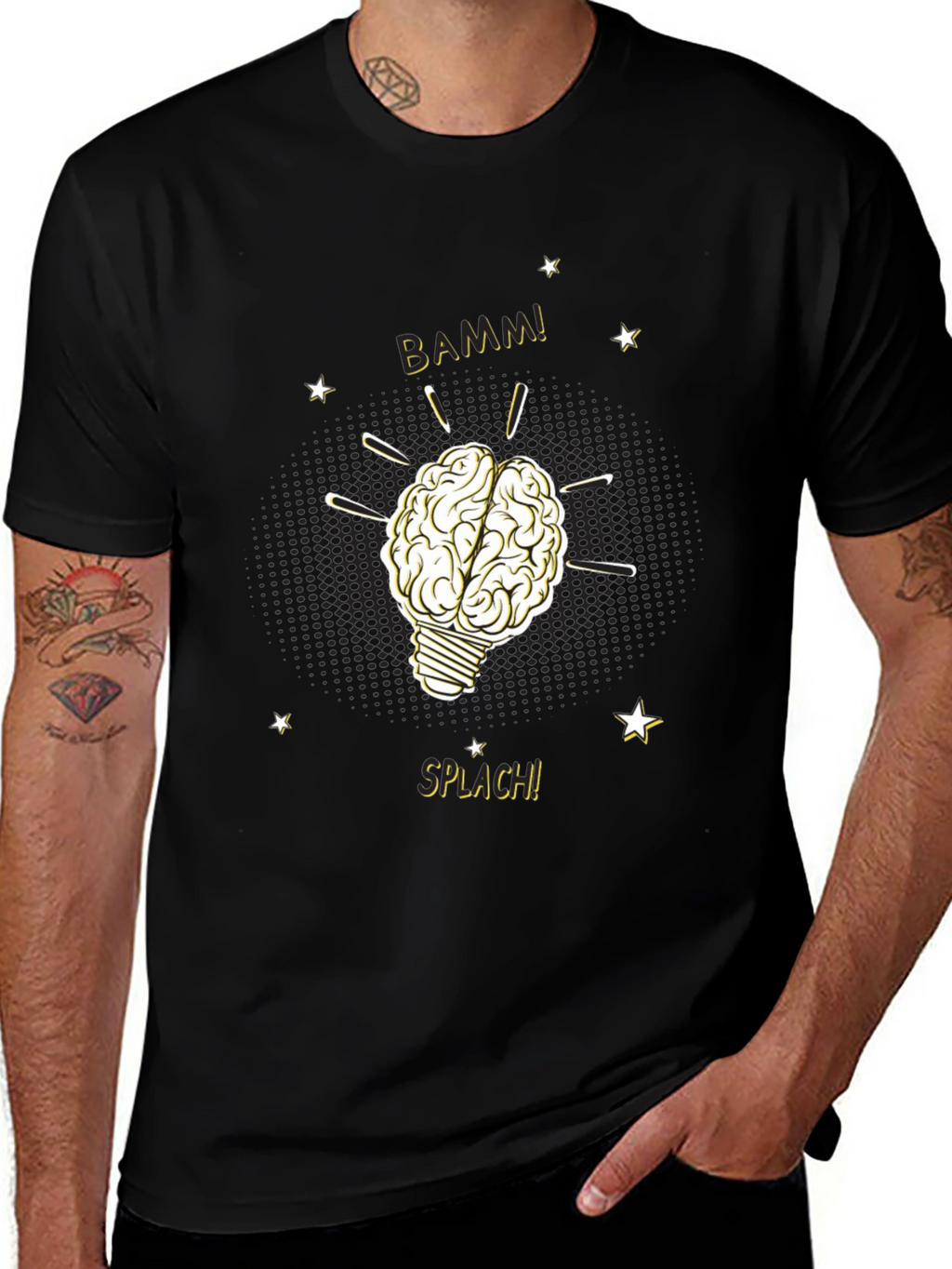Brainy Idea T-Shirt - Light Bulb Brain BAMM!