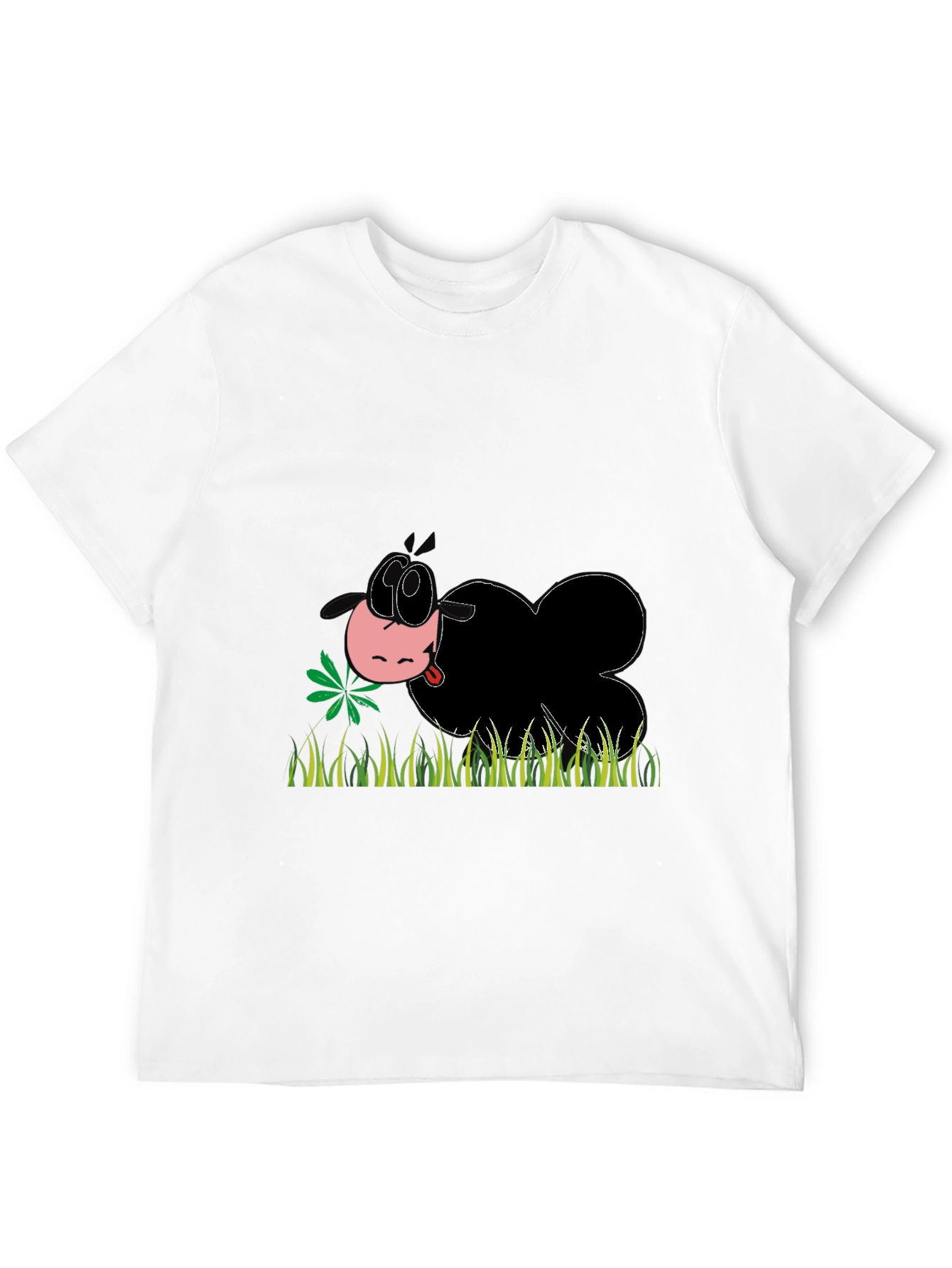 Cartoon Sheep Eating Grass T-Shirt