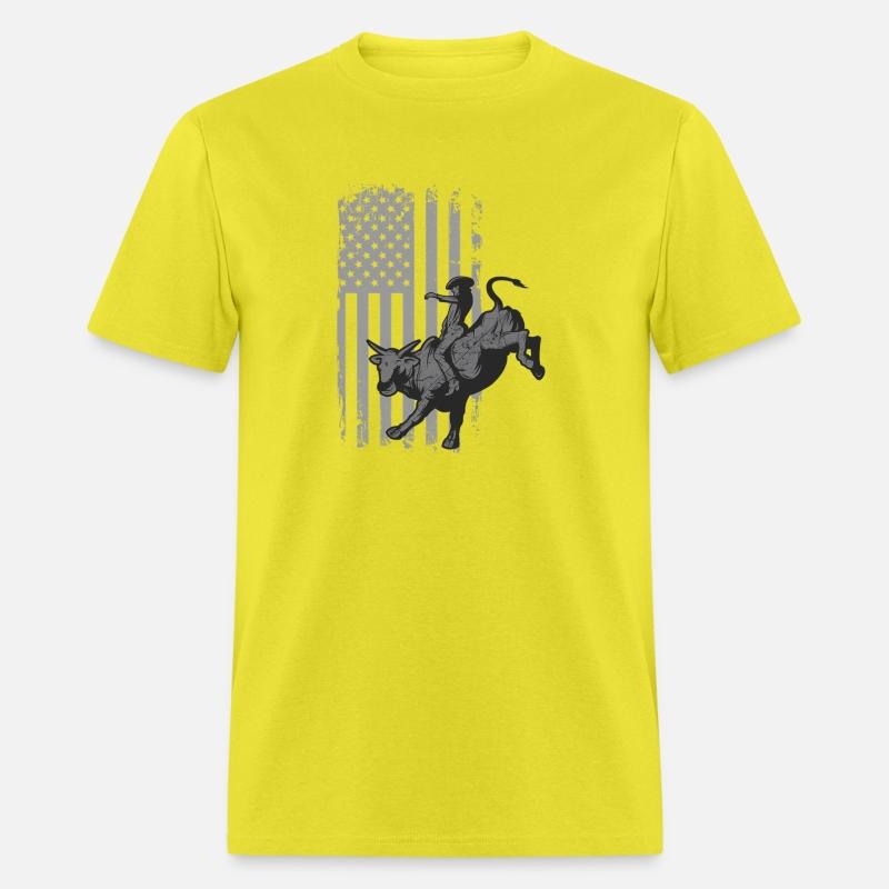 American Flag Bucking Bull Riding Patriotism Rodeo