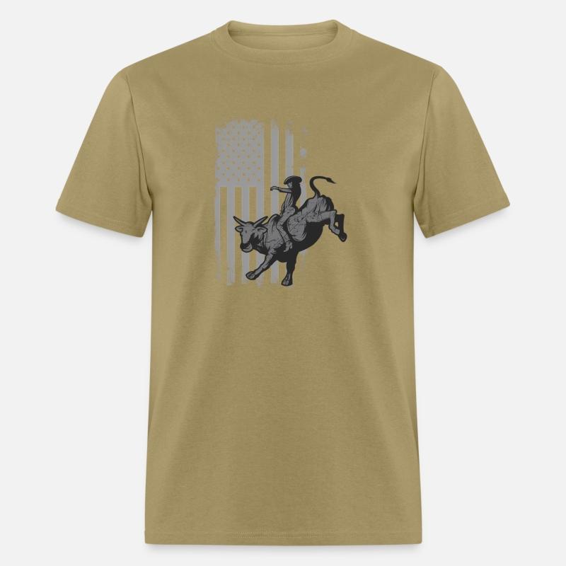 American Flag Bucking Bull Riding Patriotism Rodeo
