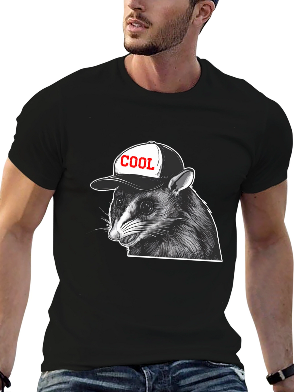 Cool Raccoon Graphic T-Shirt