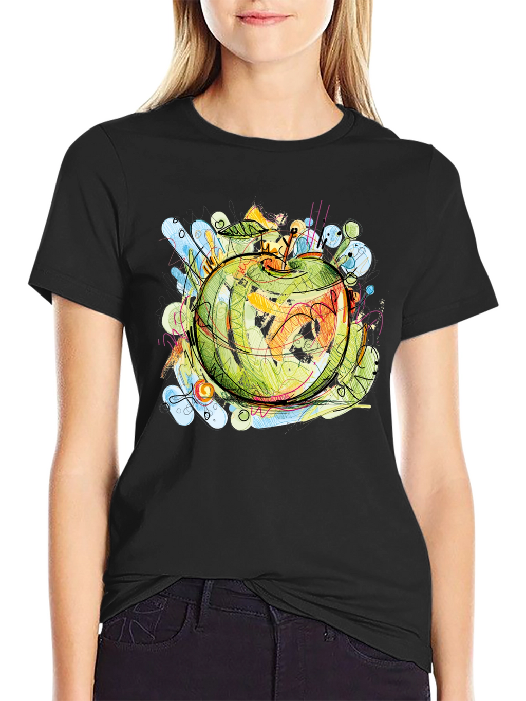 Abstract Apple Graphic Tee