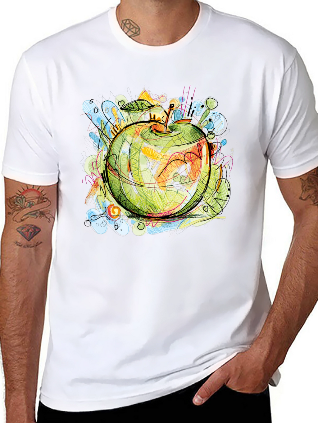 Abstract Apple Graphic Tee