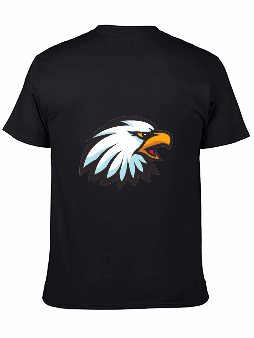 Cool Eagle Graphic Print Black T-Shirt