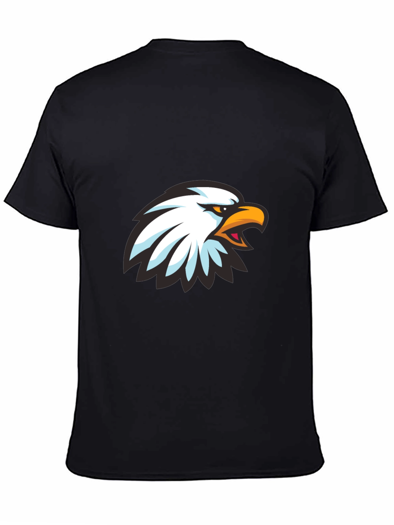 Cool Eagle Graphic Print Black T-Shirt