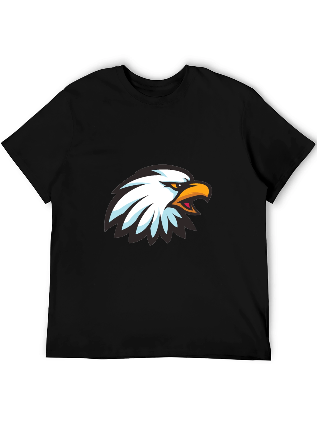 Cool Eagle Graphic Print Black T-Shirt