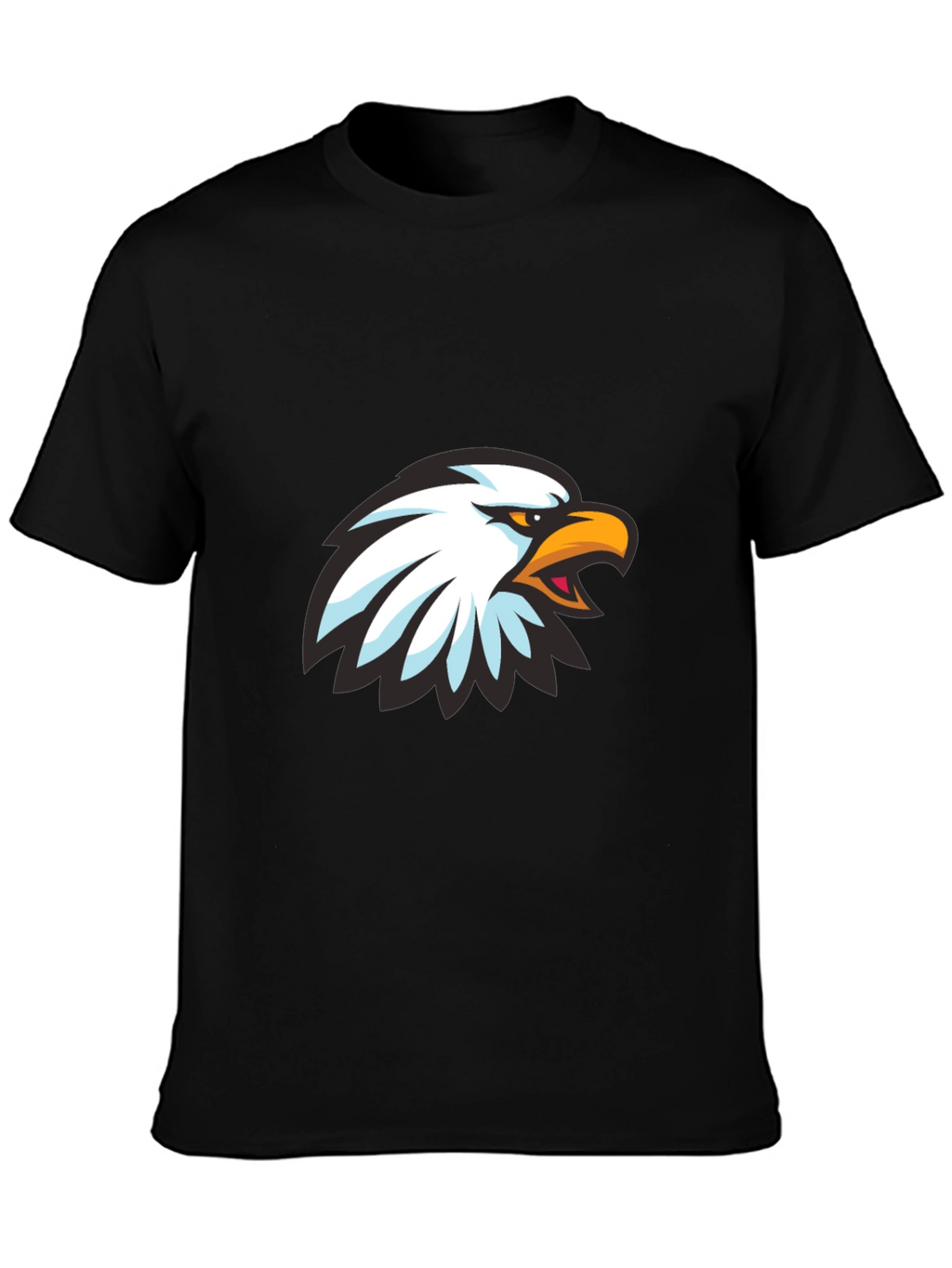 Cool Eagle Graphic Print Black T-Shirt