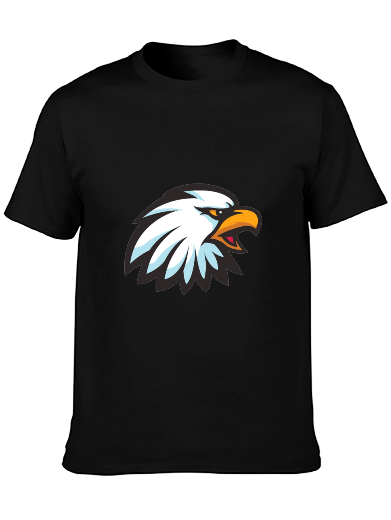 Cool Eagle Graphic Print Black T-Shirt