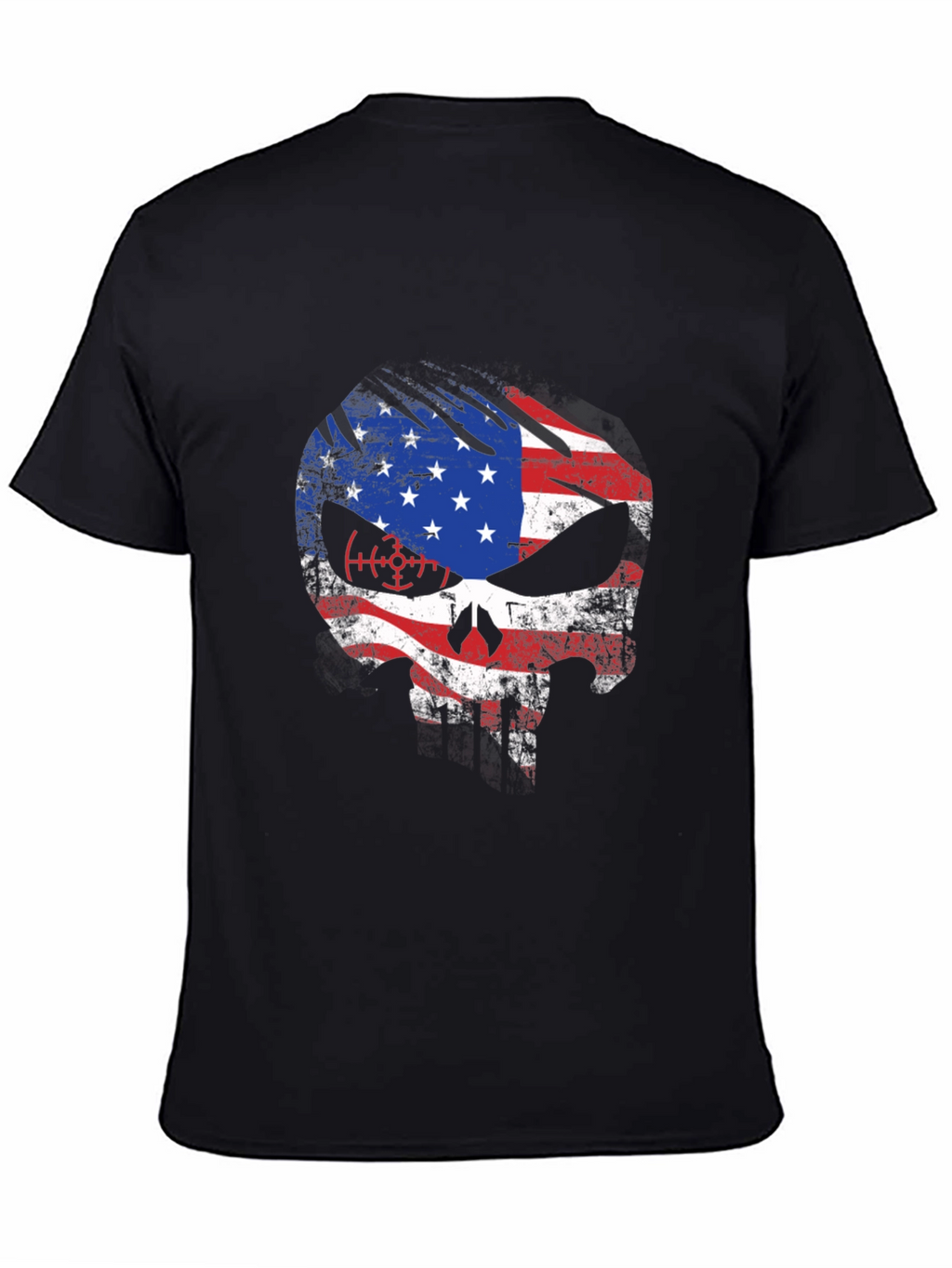 American Flag Skull Graphic T-Shirt