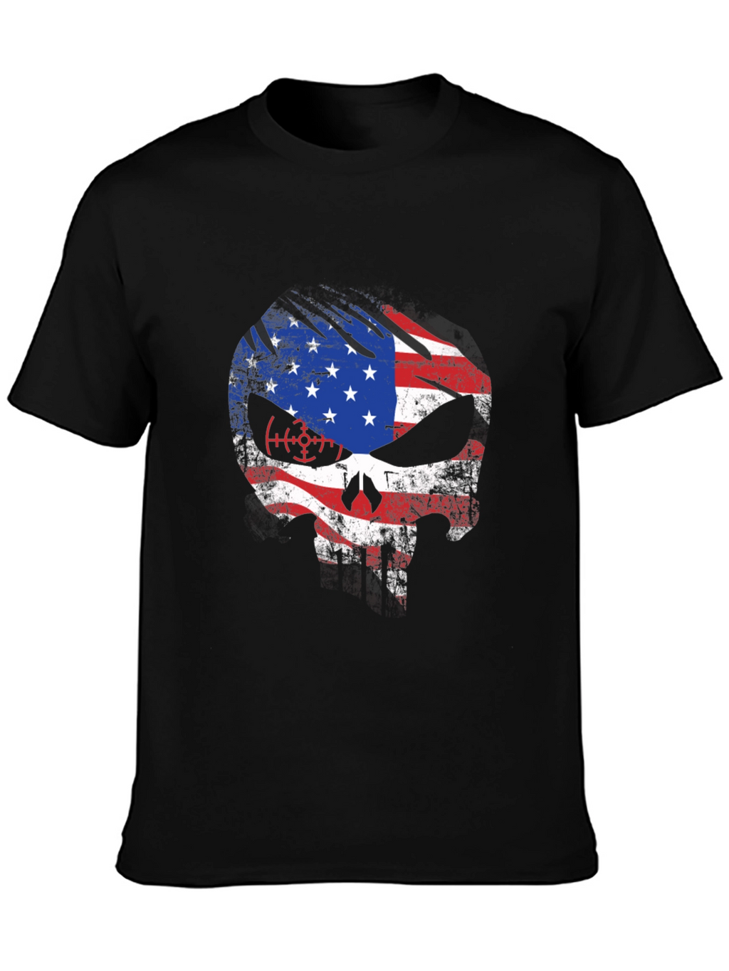 American Flag Skull Graphic T-Shirt