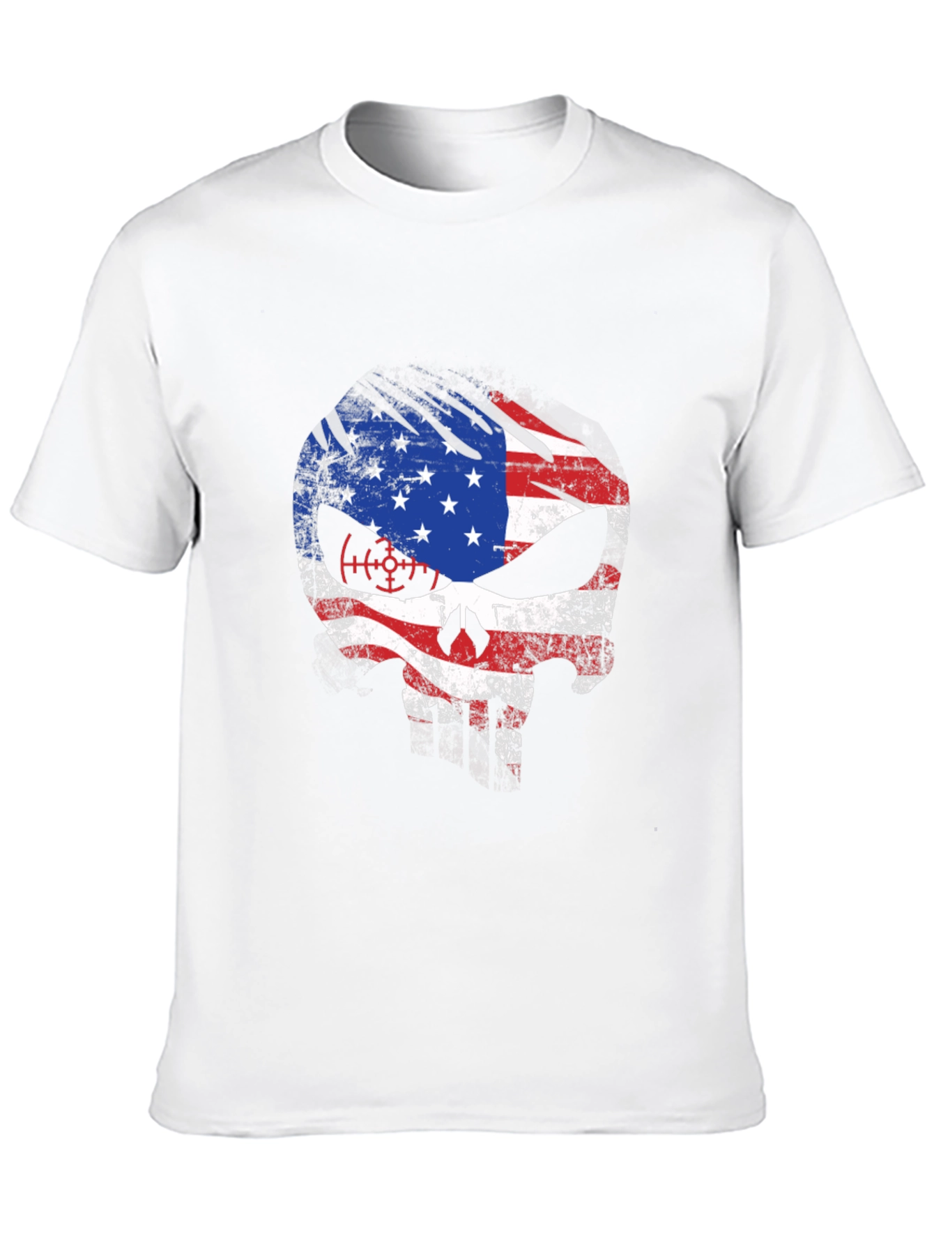 American Flag Skull Graphic T-Shirt