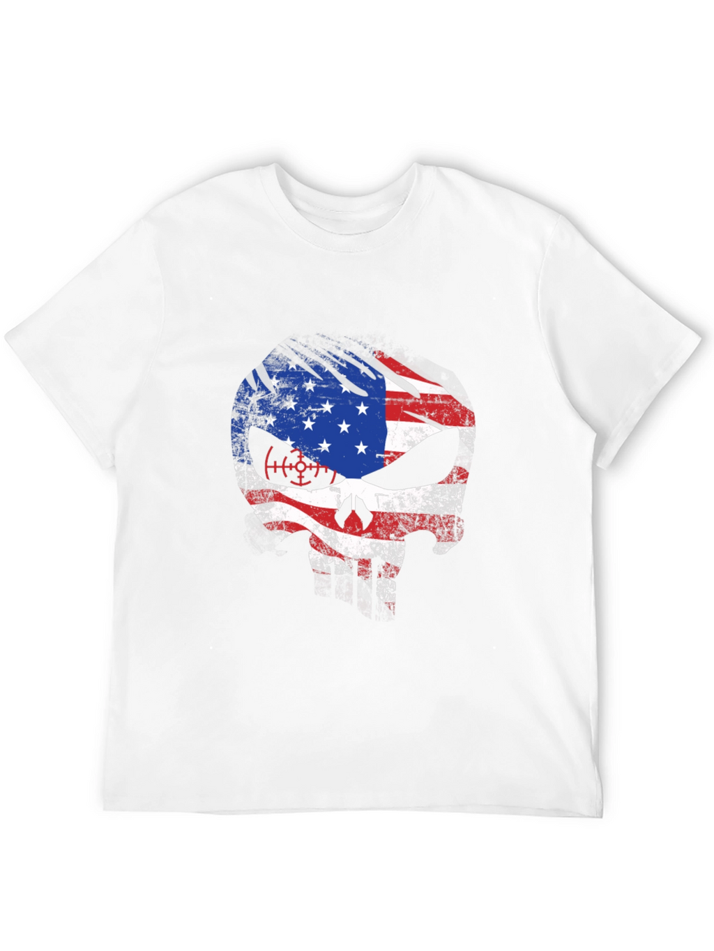 American Flag Skull Graphic T-Shirt