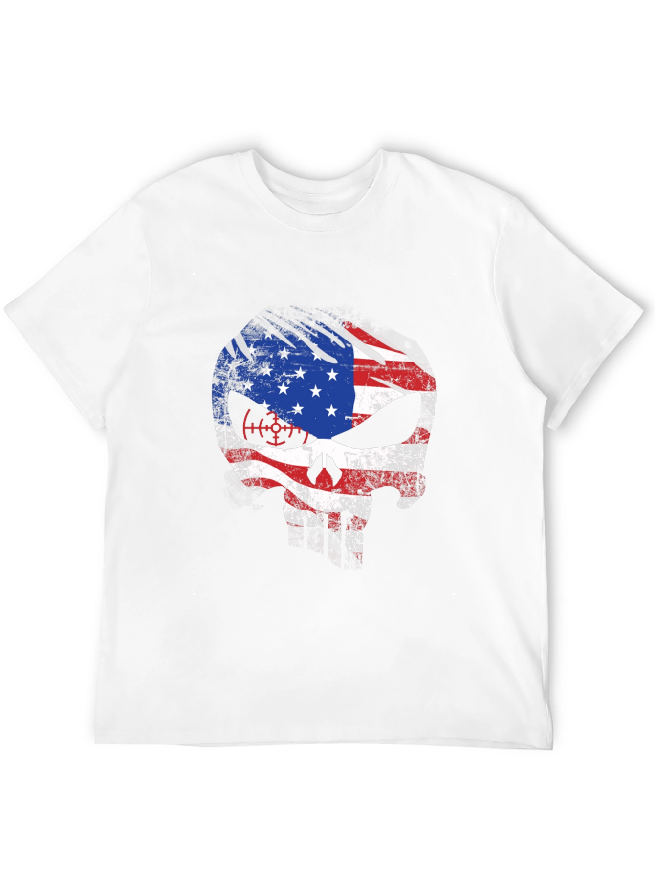 American Flag Skull Graphic T-Shirt