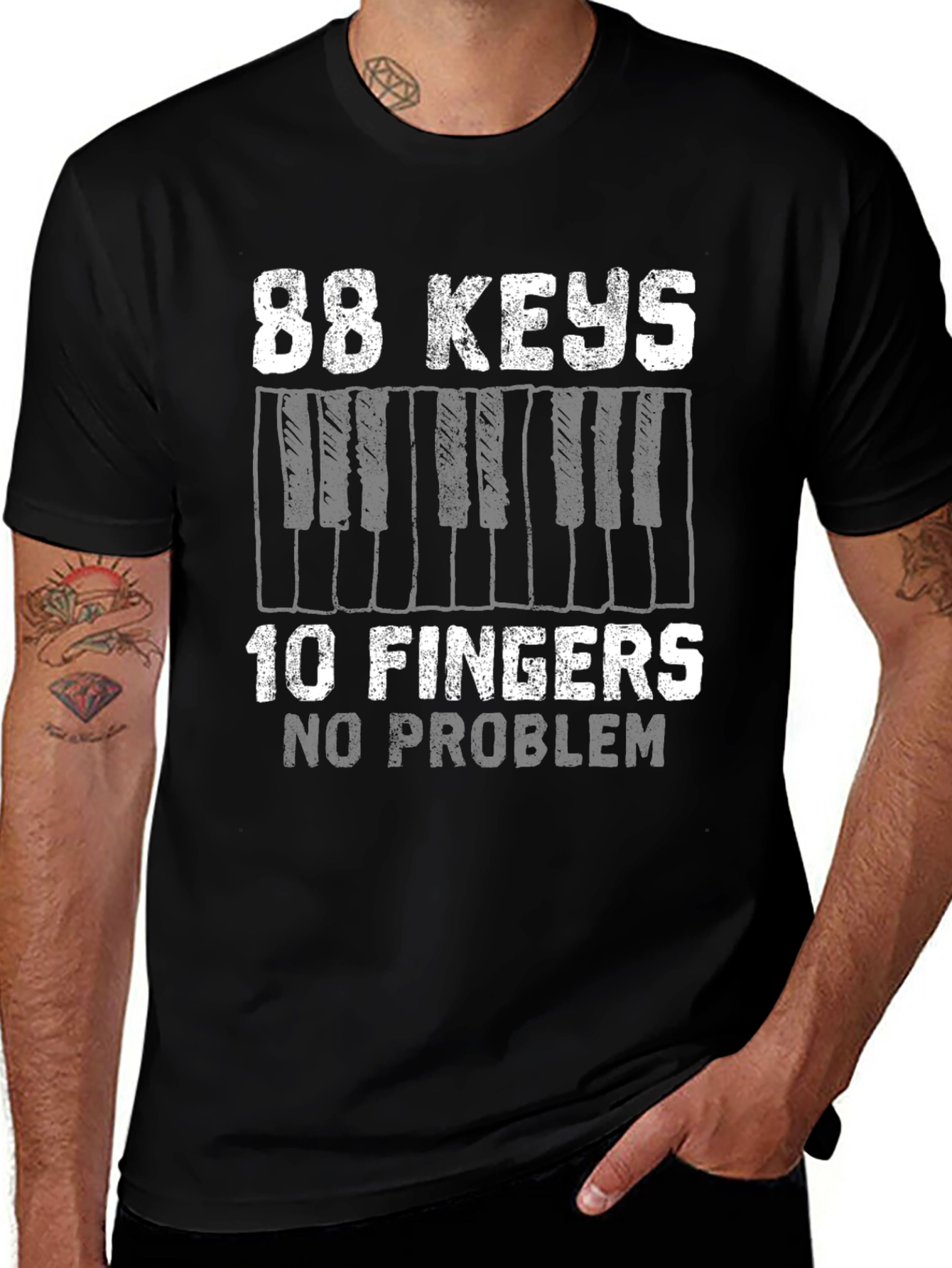 88 Keys 10 Fingers No Problem T-Shirt - Musician Tee