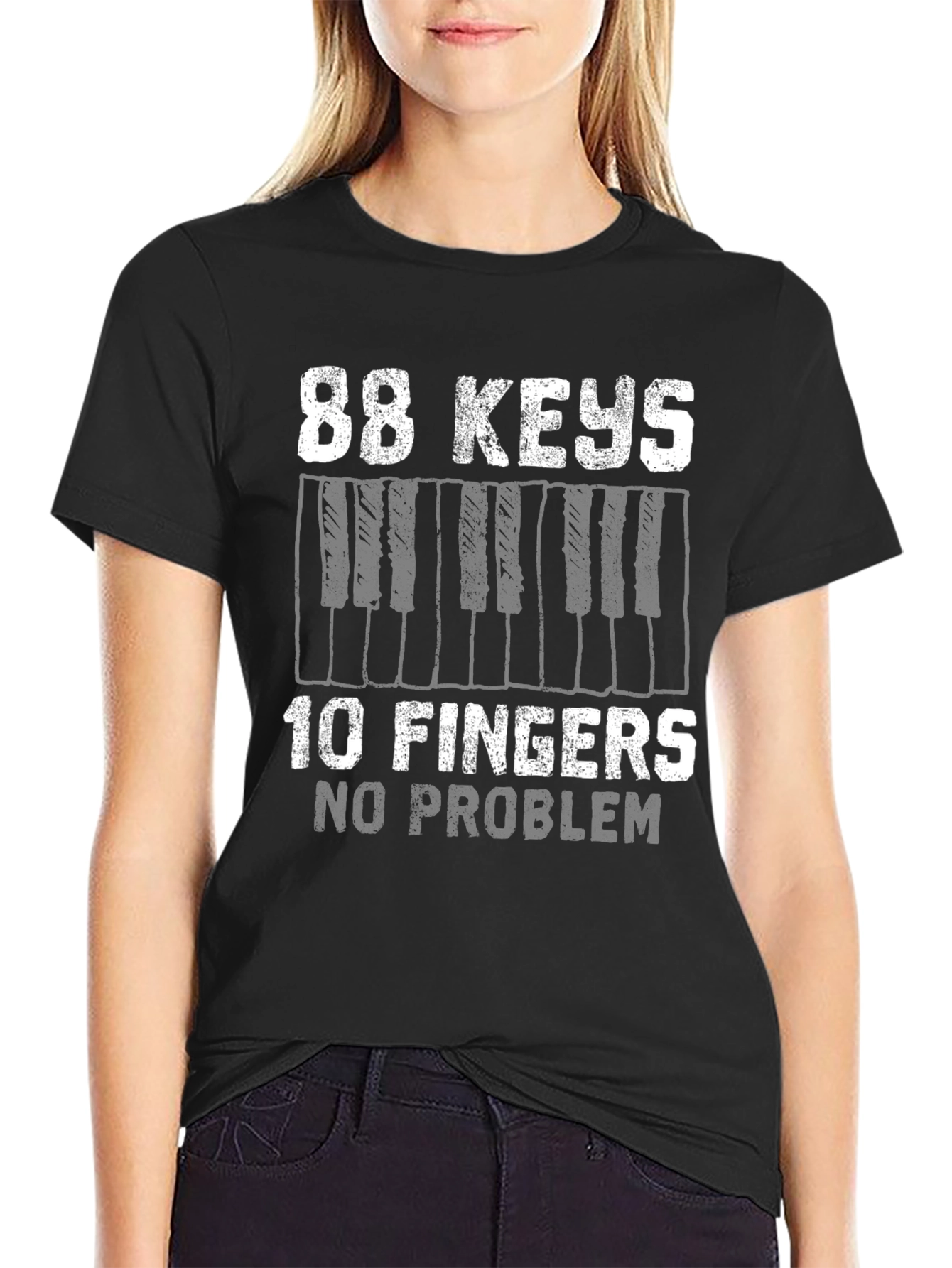 88 Keys 10 Fingers No Problem T-Shirt - Musician Tee