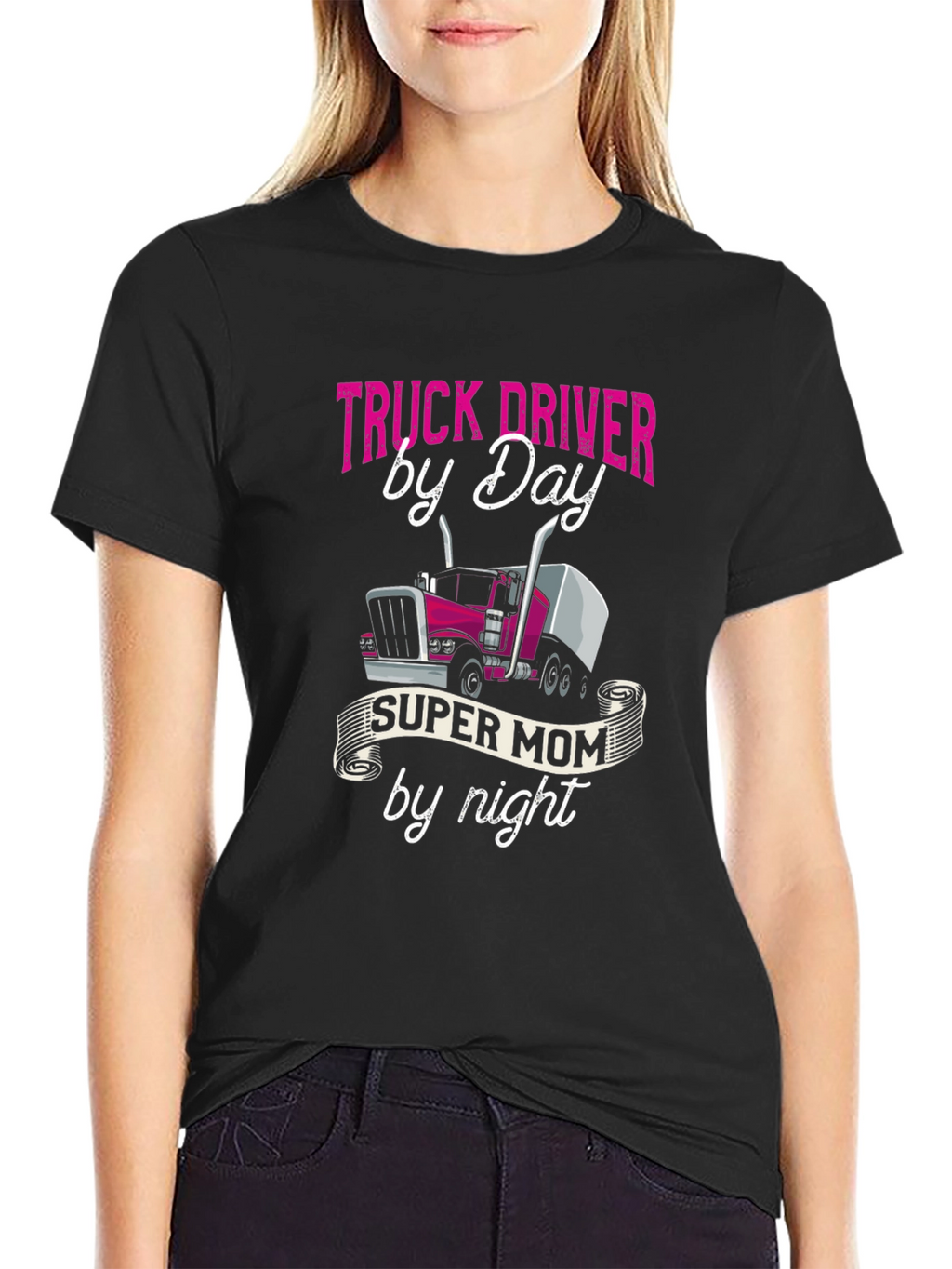 Truck Driver Mom T-Shirt - Super Mom By Night