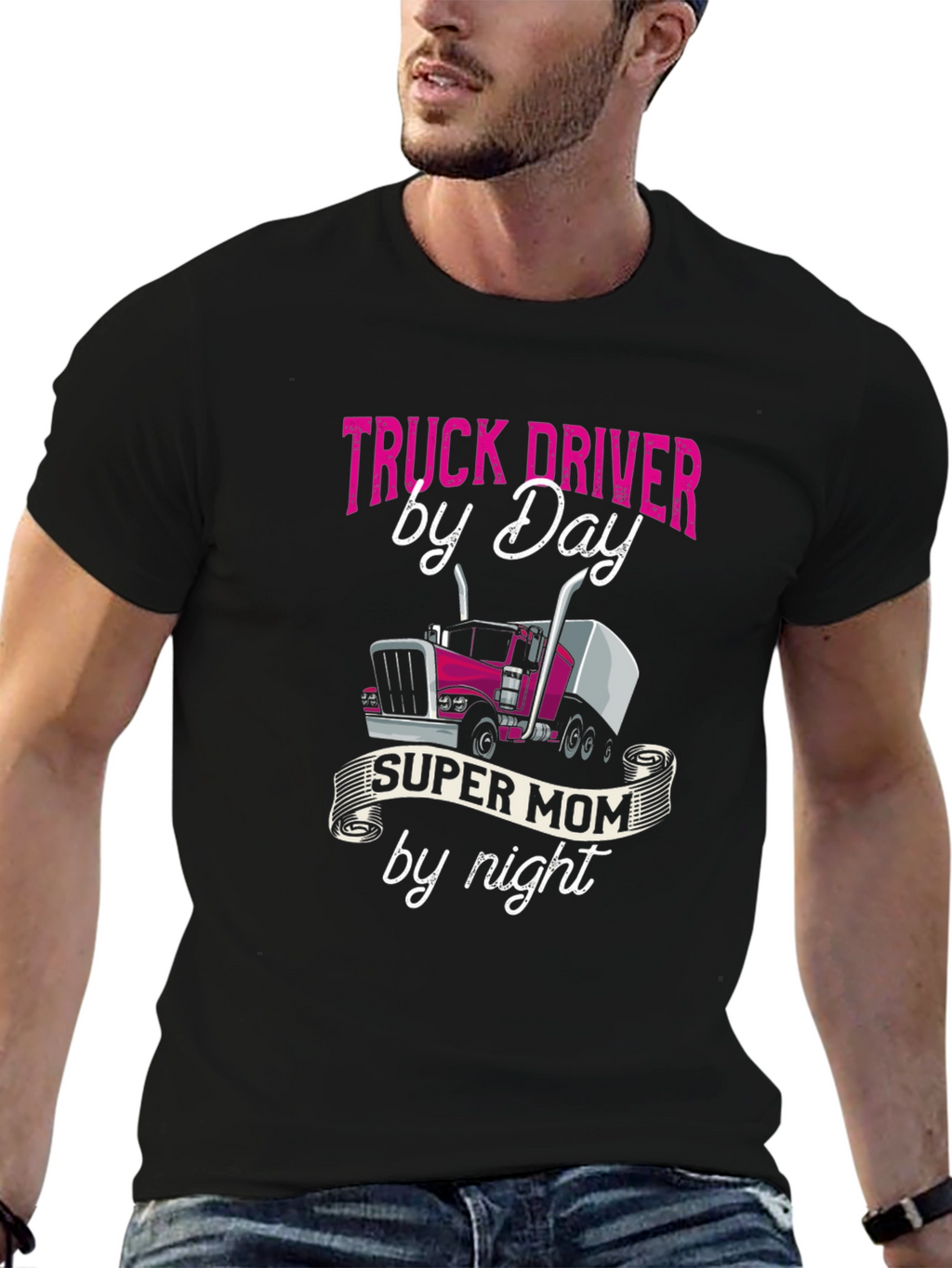 Truck Driver Mom T-Shirt - Super Mom By Night