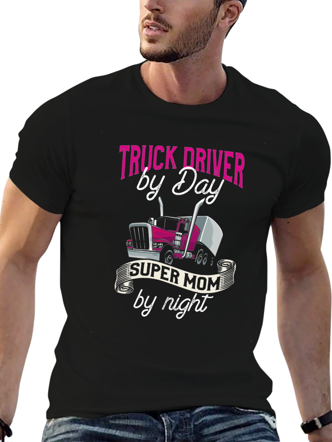 Truck Driver Mom T-Shirt - Super Mom By Night