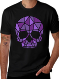 Geometric Skull Graphic Tee - Modern Edgy Style