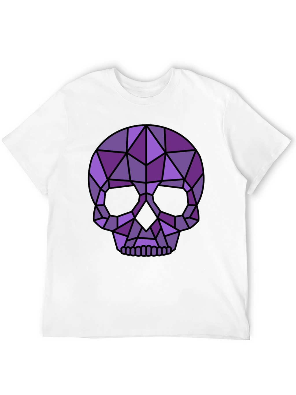 Geometric Skull Graphic Tee - Modern Edgy Style