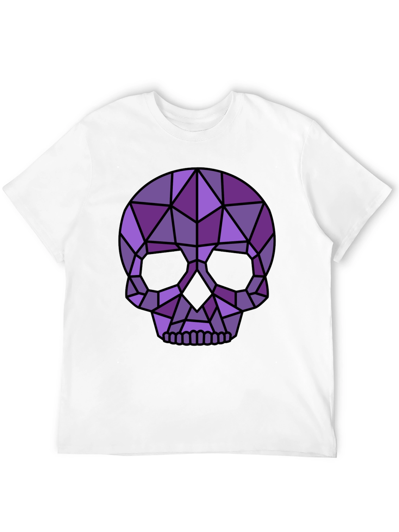 Geometric Skull Graphic Tee - Modern Edgy Style