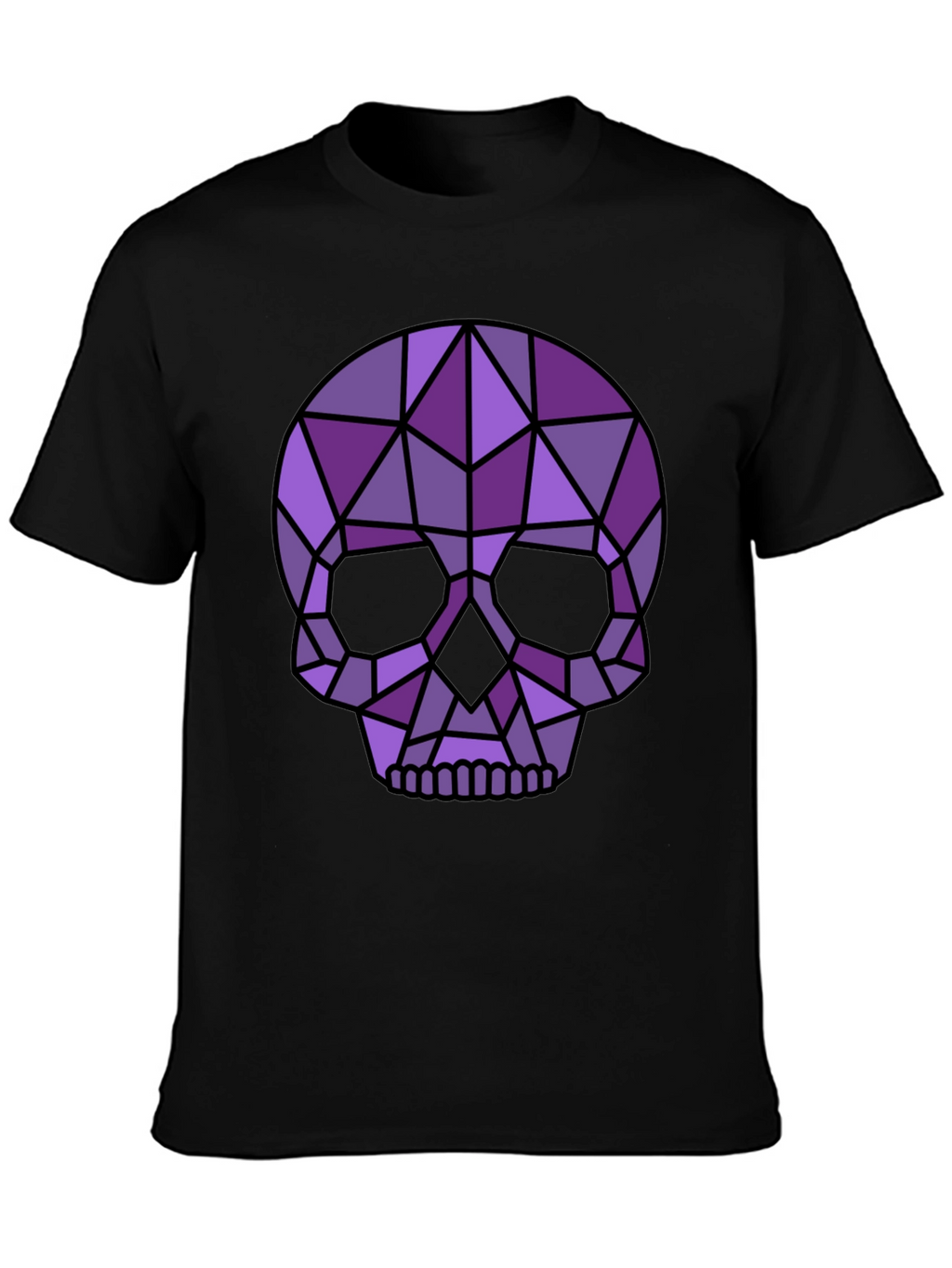 Geometric Skull Graphic Tee - Modern Edgy Style