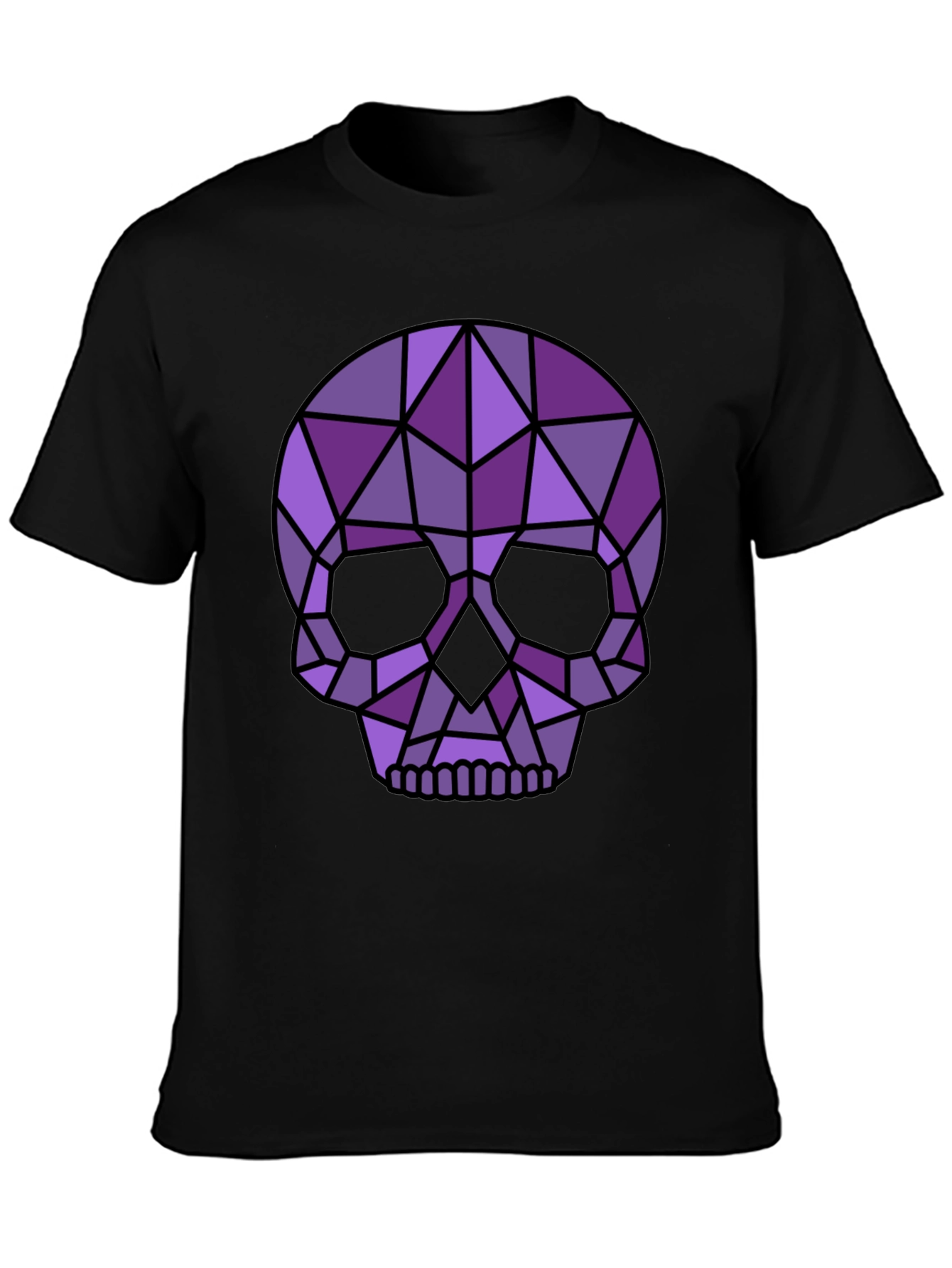 Geometric Skull Graphic Tee - Modern Edgy Style