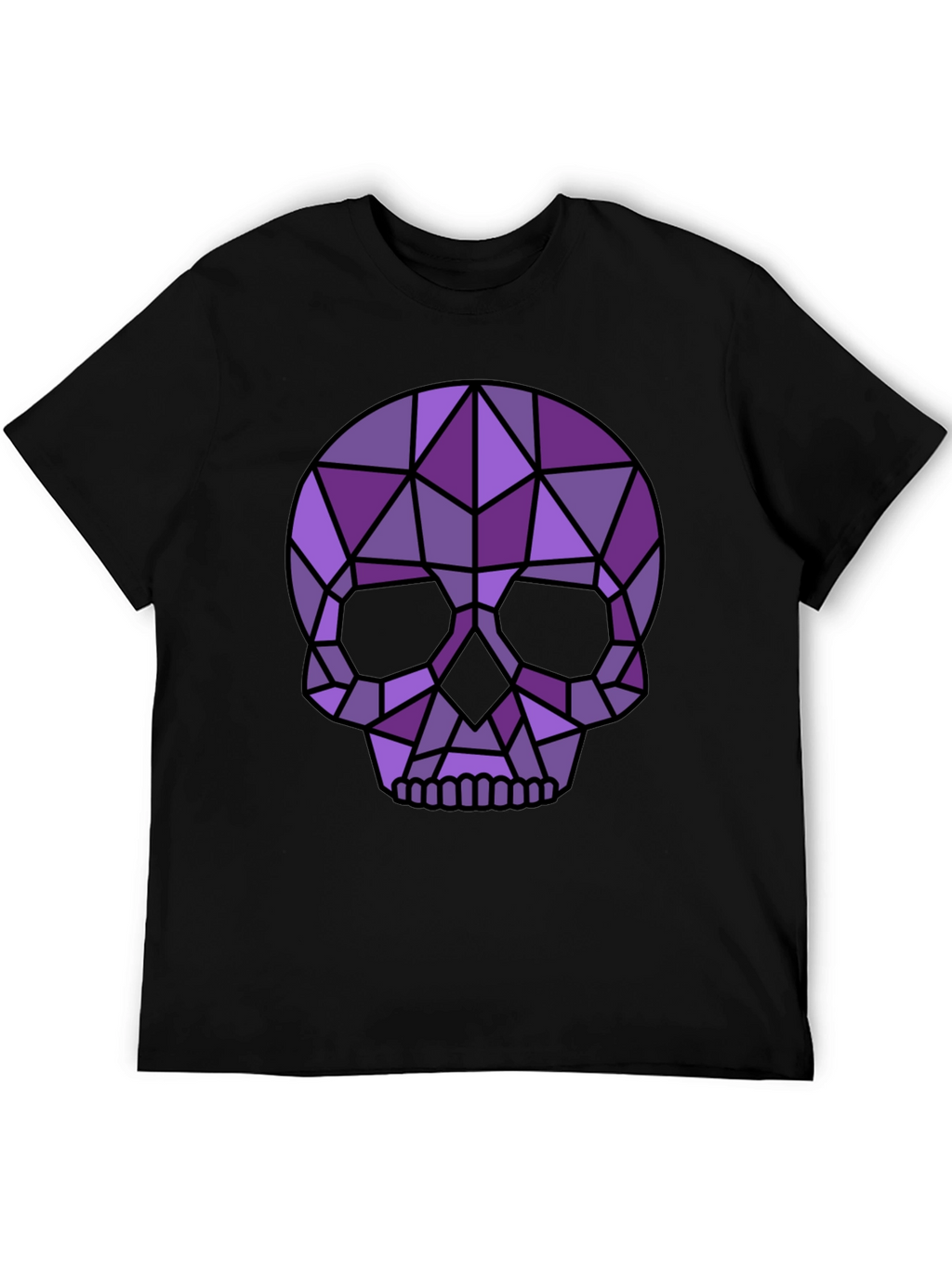 Geometric Skull Graphic Tee - Modern Edgy Style