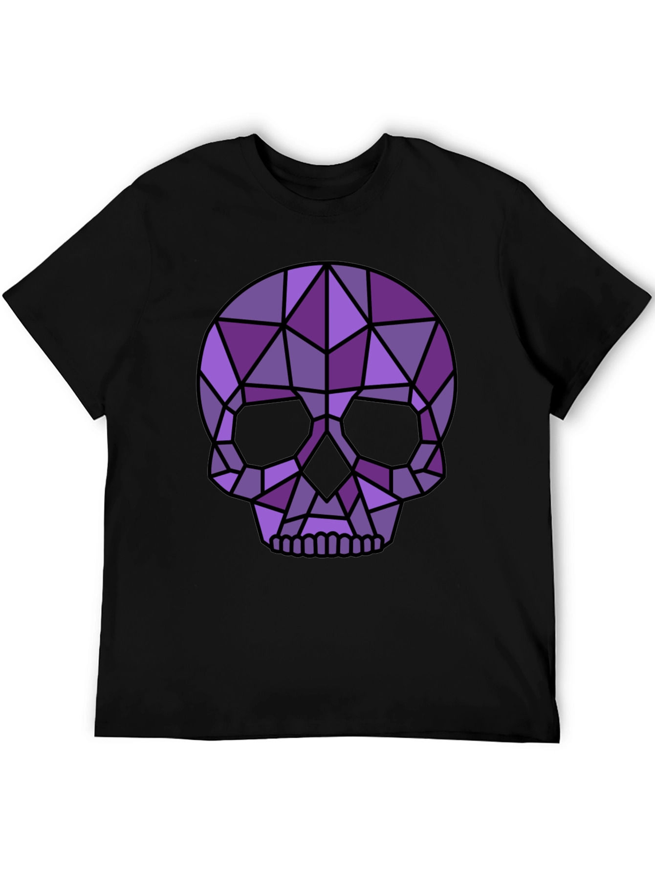Geometric Skull Graphic Tee - Modern Edgy Style