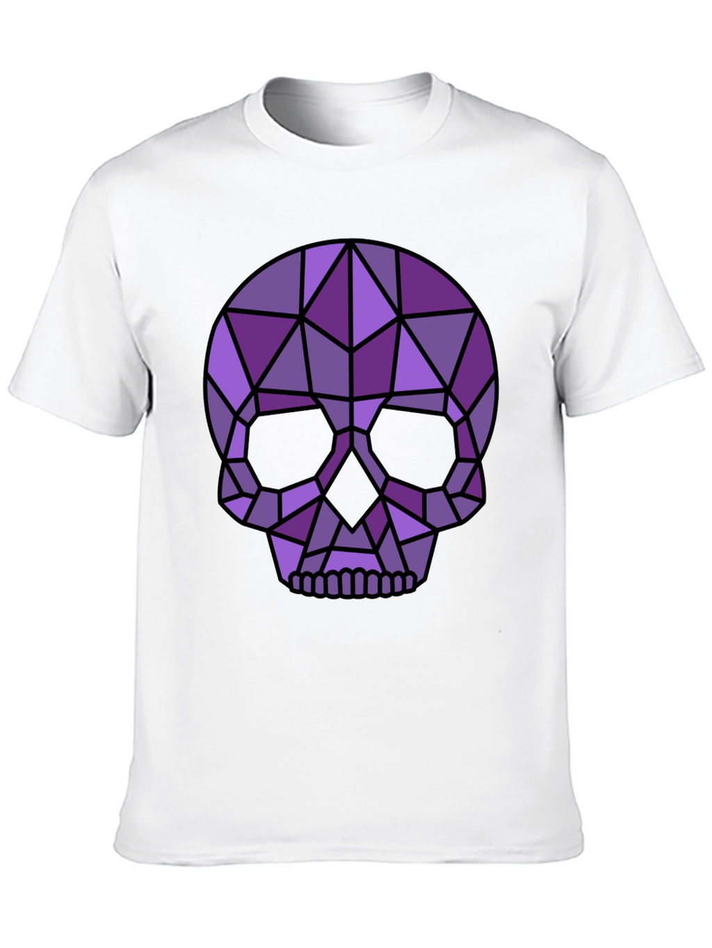 Geometric Skull Graphic Tee - Modern Edgy Style