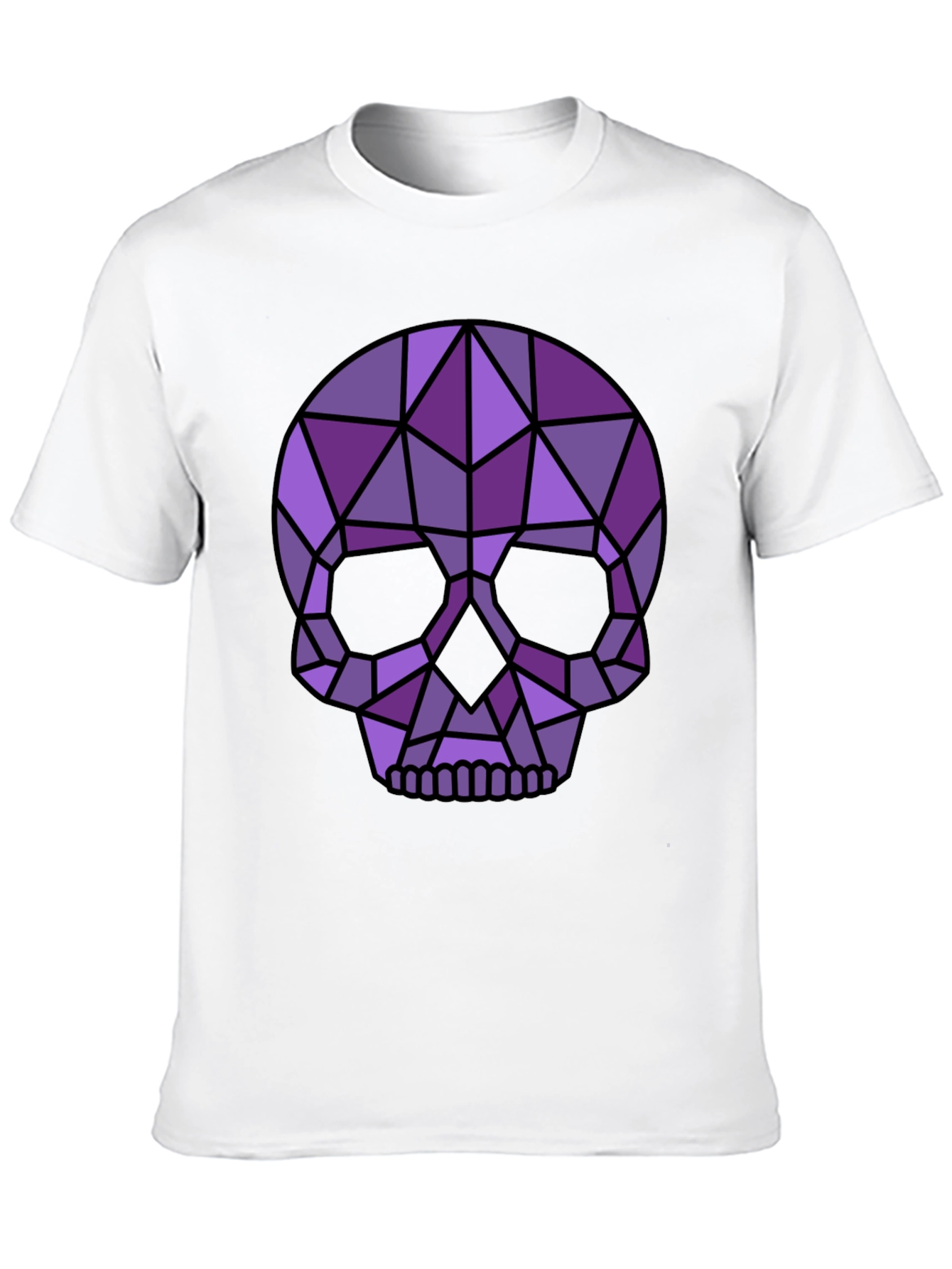 Geometric Skull Graphic Tee - Modern Edgy Style